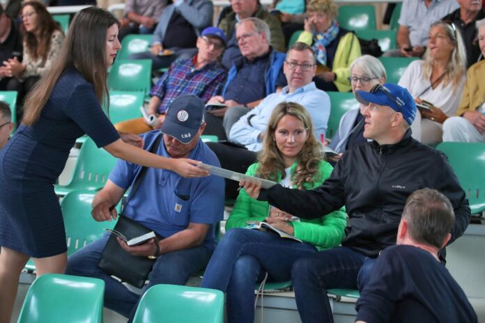 Lars-Wilhelm Baumgarten (re.) am Freitag bei der BBAG Auktion