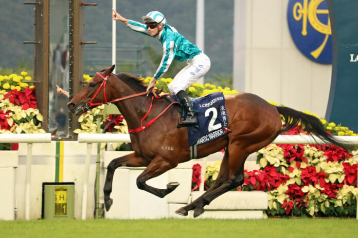 Sha Tin, Romantic Warrior with James McDonald up wins the Hong Kong Cup