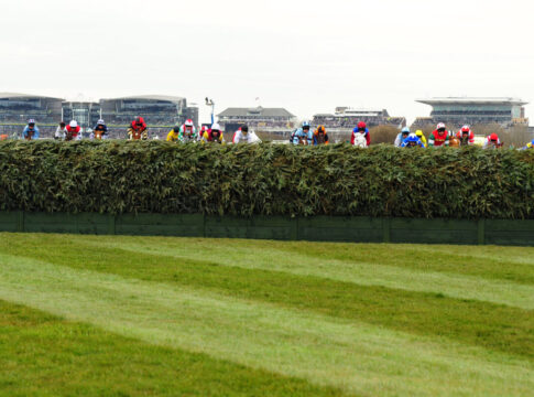 Der Blick auf Bechers Brook in Aintree Foto: Sorge