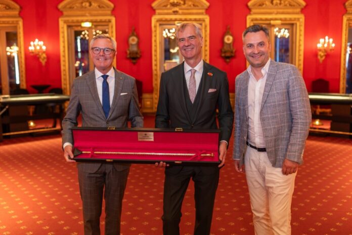 Tobias Wald, Stephan Buchner und Daniel Gerber im Casino Baden-Baden