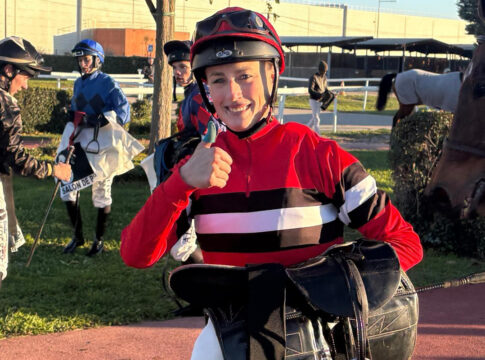 Sibylle Vogt nach dem Sieg mit Centrical