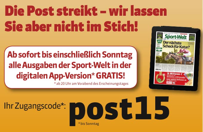 Weil die Post streikt: Sport-Welt gratis in der App