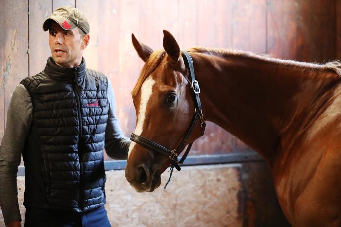 Der Arc-Sieger und sein Trainer am Montag zu Hause Der Arc-Sieger und sein Trainer am Montag zu Hause